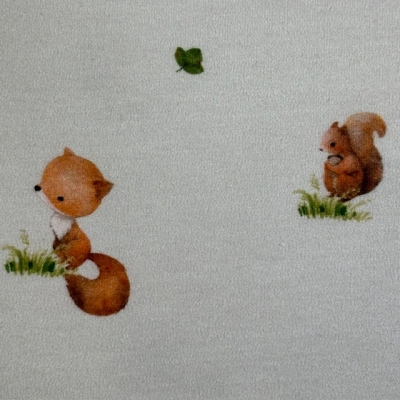 Jersey | Waldtiere Reh Eichhörnchen Fuchs | ecru